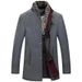 Loom Loom Cross-Border European And American Size Supply Men's Color-Block Woolen Stand Coat Thickened Scarf Collar Jacket_viptrois.com