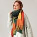 Imitation Cashmere Plaid Scarf For Women - Thickened Warm Winter Shawl With Tassels (Cold-Proof, Autumn/Winter Fashion)_viptrois.com