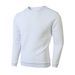 Men's Slim-Fit Crewneck Sweatshirt - Long Sleeve Casual Pullover With Checkered Pattern (White, Black, Army Green, Khaki, Dark Gray)_viptrois.com