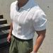 Men's Clothing Mercerized Cotton Ice Silk Polo Shirt Breathable Hollow Short Sleeved Sweatshirt Lapel Mesh Tight Sleeve Knitted T Shirt_viptrois.com
