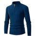 Men's Sweater Long Sleeve Twist Half Tall Neck Zip Knit Bottom Up Clothing_viptrois.com