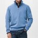 "Men's Half-Zip Stand Collar Sweatshirt – Versatile Casual Pullover, Long Sleeve Crewneck With Stylish Contrast Trim (S-5XL)"_viptrois.com