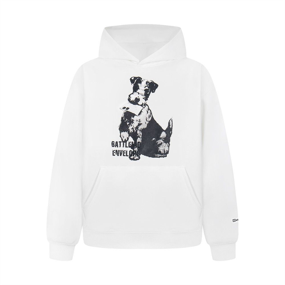 Animal Puppy Print Hoodie Casual Loose Fit Autumn Winter Men's Vibe Trendy American Style Long Sleeve Sports Sweatshirt_viptrois.com