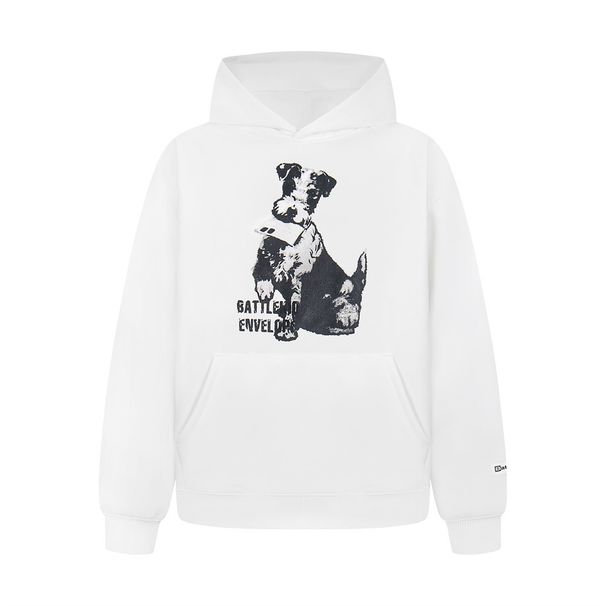 Animal Puppy Print Hoodie Casual Loose Fit Autumn Winter Men's Vibe Trendy American Style Long Sleeve Sports Sweatshirt_viptrois.com