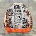 Halloween Themed Sweater With Pumpkin Jacquette Design - Cozy Fall Knit Pullover With Spread Collar For Teens & Young Adults_viptrois.com