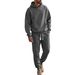 Men's Casual Hoodie & Jogger Set – Oversized Fit With Jacquard Pattern (Long Sleeve Loungewear For Spring/Fall)_viptrois.com