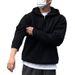 Autumn Hoodie Men's Half Zip Hooded Sweater Thick Knit Sweater Jacket_viptrois.com