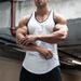 Men's Gym Training Vest Running Sports Sleeveless T-Shirt Slim-fit Stretch Top Sweat-absorbing Breathable Bottom Shirt_viptrois.com