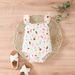 Mother & Kids Summer Girls Cute Casual Printed Fungus Fly Sleeve Romper One Piece Bodysuit Spot Wholesale_viptrois.com