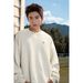 Men's Vintage Jacquard Textured Oversized Round Neck Sweatshirt – Heavyweight Embroidery Pullover With Contrast Stitching_viptrois.com