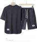 Summer Men's High End Casual Sports Suit Youth Loose Fashion Versatile Shorts Round Neck Short Sleeved T Shirt Two Piece Suit_viptrois.com