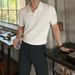 Men's Slim Fit Polo Shirt Summer Style Casual Knit T-Shirt Solid Color Lapel Collar Top_viptrois.com
