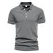 Summer New Men's Turn-down Collar European And American Sports Twill Polo Shirt Fashion Casual Solid Color Short Sleeve_viptrois.com