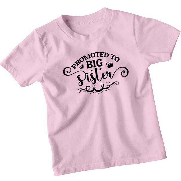 Promoted To Big Sister Girls 100% Cotton T-shirt Mens Tees Top Family Sibling Announcement Tee_viptrois.com
