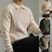 Men's Knit Polo Sweater - Half-Zip Collared Pullover, Lightweight & Stylish For Business Casual & Everyday Wear_viptrois.com
