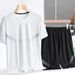 New Summer Shorts Loose Ice Silk Men's T-Shirt Quick Drying Minimalist Set_viptrois.com