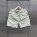 Men's Clothing Trendy Casual Three Quarter Pants Couple Drawstring Solid Color Beach Pants_viptrois.com