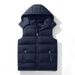 Men's Sleeveless Quilted Vest Jacket - Oversized Casual Padded Waistcoat For Autumn & Winter (Black, Navy Blue)_viptrois.com
