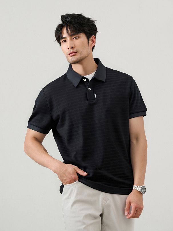 Men's Clothing High End Half Sleeved Summer New Polo Shirt Business Casual Lapel Short Sleeved T Shirt_viptrois.com