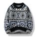 Pure Men's Crew Neck Sweater 2025 Winter New Fashion Casual Jacquard Versatile Warm Knitwear For Teenagers_viptrois.com
