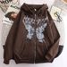 2022 Trend Zipper Sweatshirt New Butterfly Hoodie Unisex Jacket Top_viptrois.com