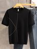 Short Sleeved T Shirt Men's 2024 New Spring And Summer Japanese Knitted Half Sleeved Bottoming Shirt Trendy High End Casual Tops_viptrois.com