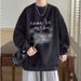 Sweater Men's Crew Neck 2026 Autumn And Winter New Trendy Brand Fashion Versatile Printed Top Men's Korean Version Velvet Casual Long Sleeves_viptrois.com