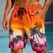 Men's Quick-Dry Beach Shorts With Tropical Palm Tree Wave Print, Breathable Casual Swim Trunks For Summer Vacation_viptrois.com