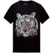 Men's Clothing New T Shirt Short Sleeved Men's Hot Diamond Tiger Head Mercerized Cotton Simple Summer Slim Fashion Brand Large Size Half Sleeved Men_viptrois.com