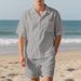 Men's Clothing Summer Men's Casual Loose Beach Short Sleeved Shorts Suit Seaside Vacation Shirt Shorts Suit_viptrois.com