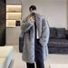 Men's Clothing Men's Fur Coat New Imitation Mink Fur Suit Collar Long Coat Winter Windproof Warm Windbreaker Large Size_viptrois.com