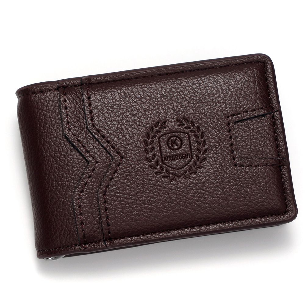Wallet Card Cases Men's Spot Lychee Card Holder Wallet Pu Dollar Clip Card Holder Multifunctional Embossed Money Clip_viptrois.com