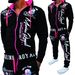 Men's Fashion Two-piece Hooded Sweatshirt And Pants Hooded Printed Sports Suit_viptrois.com