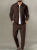 Men's Waffle Knit Zipper Jacket & Pants Set - Breathable Sportswear For Casual & Active Lifestyles (S-XXXL, 6 Colors)_viptrois.com