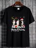 Merry Christmas Border Collie Love Santa Reindeer Light Xmas T-Shirt Funny S-5XL Homme Stylish Streetwear Breathable Graphic Summer Comfortable_viptrois.com