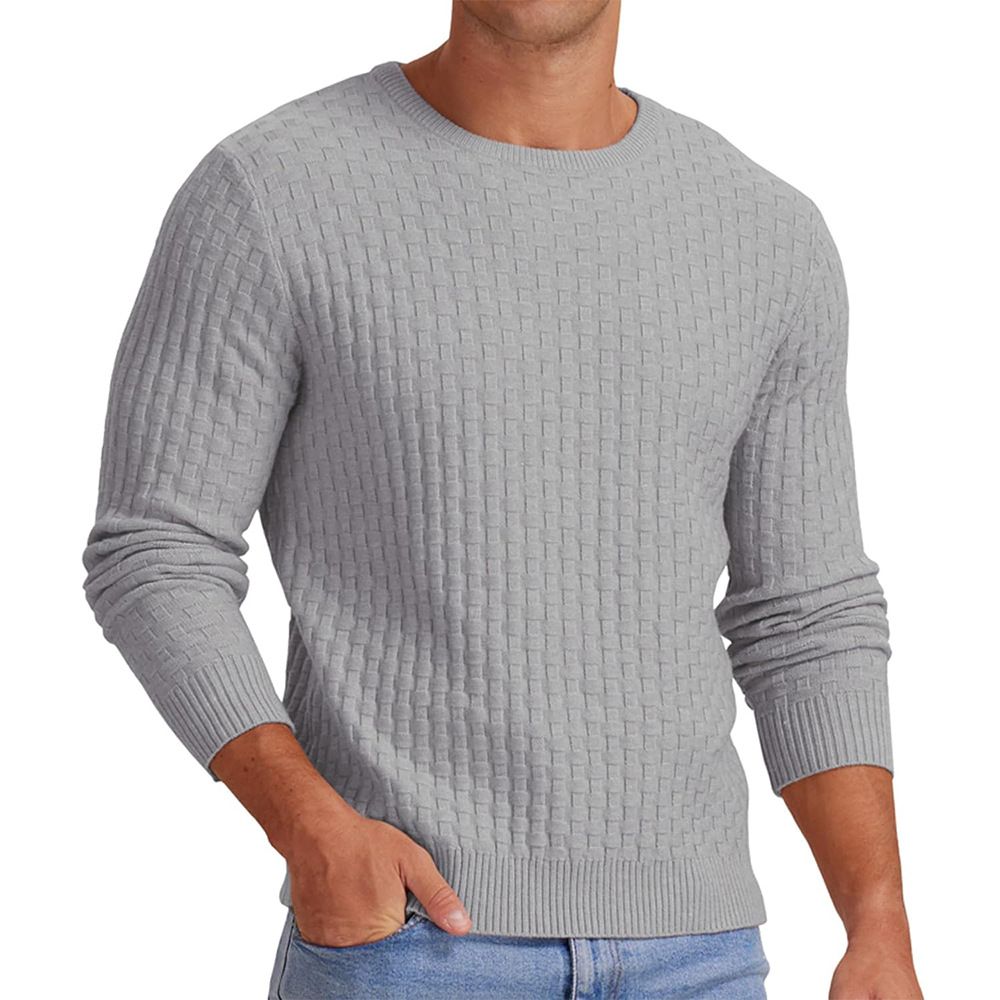 Minimalist Crewneck Sweater – Solid Color Casual Knit Pullover For Men (8 Colors, S-XXXL)_viptrois.com