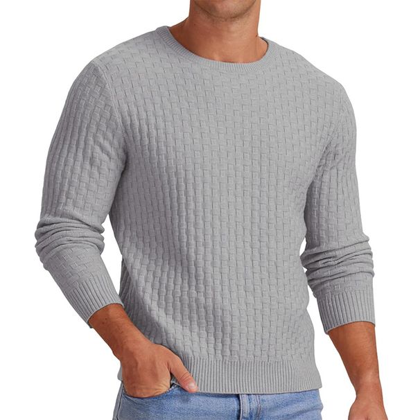 Minimalist Crewneck Sweater – Solid Color Casual Knit Pullover For Men (8 Colors, S-XXXL)_viptrois.com