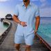 Men's Clothing Seaside Casual Fashion Shirt Lapel Short Sleeved Shirt Short Sleeved Suit_viptrois.com