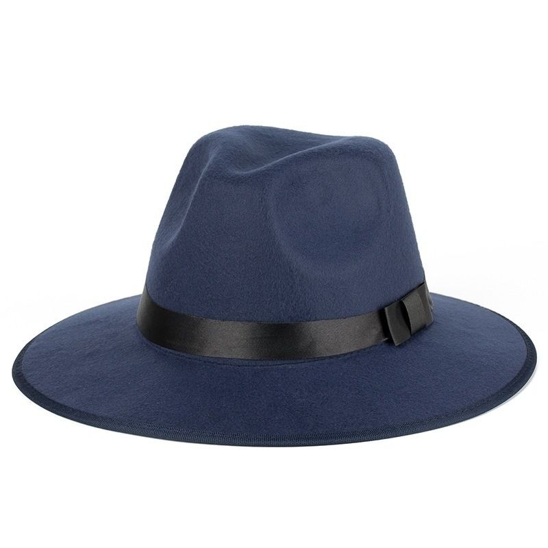 Shanghai Beach Xu Wenqiang Same Style Hat Wide Brim Hat Men And Women Stage British Gentleman Hat Wool Felt Hat Street Dance Hat_viptrois.com