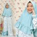 Kids’ Clothing Girls Children's Spring And Autumn Style Long Sleeved Floral Pattern Blue Dress Long Skirt + Headscarf Two Piece Suit Ins_viptrois.com