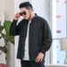Men's Clothing Stand Collar Shirt Men's Long Sleeve Shirt Loose Large Size Men's Clothing Fat Men Plus Size Casual Tops_viptrois.com