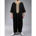 Men's Clothing New Men's Muslim Robe Arab Robe Mid Length Sleeve Embroidery_viptrois.com