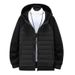 Men's Heavyweight Fleece-Lined Hooded Jacket With Knit Sleeves - Plus Size Winter Coat For Big & Tall (4xl-10xl, Black & Army Green)_viptrois.com