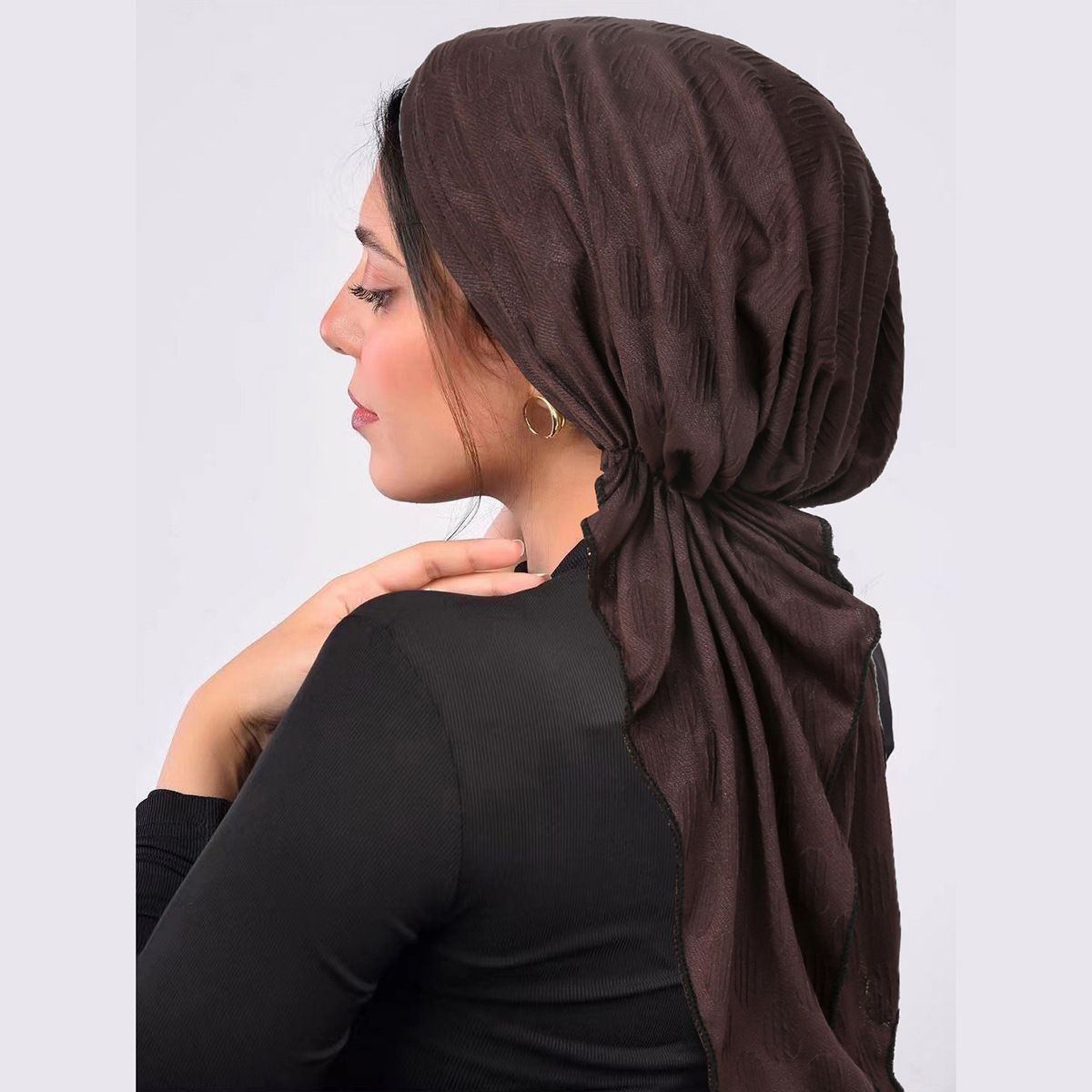 new round bubble arc tail hat Muslim Baotou hat milk silk pullover airplane hat_viptrois.com