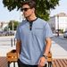 Cross-border Summer New European And American Short-sleeve Polo Foreign Trade Men's Henley Shirt, Color-blocked_viptrois.com