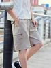 Men's Summer Washed Cotton Cargo Shorts Casual Loose Five Point Breathable Pure Cotton Pants_viptrois.com