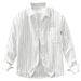 Striped Linen Long Sleeved Shirt For Men, Fashionable And Versatile, Artistic And Casual Loose Top_viptrois.com