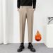 Men's Korean Style Slim Fit Cropped Trousers Casual Long Pants Drape Trendy Autumn Winter New_viptrois.com