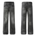 Men's Clothing Retro Trendy Washed Old Design High End Straight Flared Denim Trousers_viptrois.com