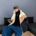 Lamb Wool Jacket Men's Turtleneck Stand-up Collar Fleece Sweater Couple Color Matching Fleece Lamb Wool Jacket_viptrois.com